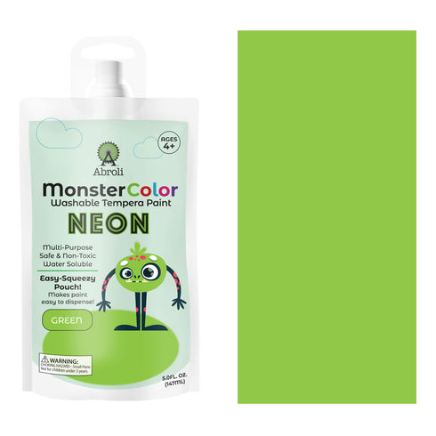 5 OZ NEON GREEN WASH TEMPERA
